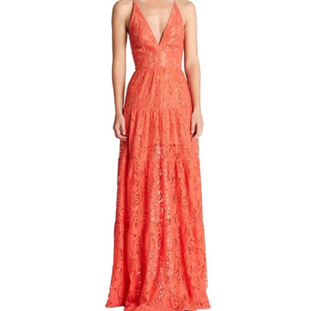 Dress the Population Coral Lace Dress - XL